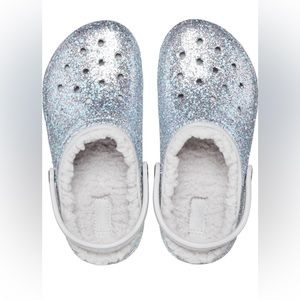 NEW Blue Frozen Crocs with Fur Lining